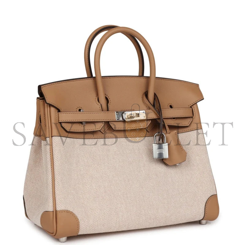 H**mes MASTER BIRKIN 25 IN TOILE SWIFT LEATHER (25*20*13cm)
